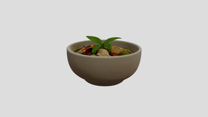 Thai Green Curry With Chicken 3D Model