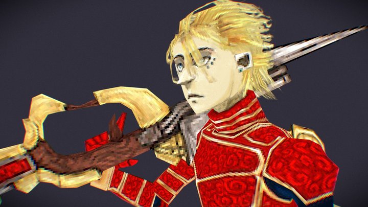 Red Gun Knight 3D Model