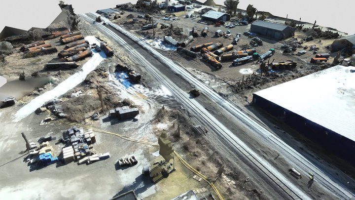 East Palestine, OH Derailment Cleanup: Day 9 3D Model