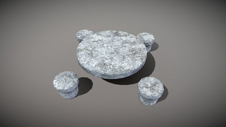 Stone table and stone bench
