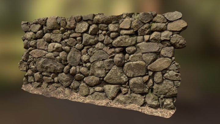 Drystone Wall 2 Mid Poly 3D Model