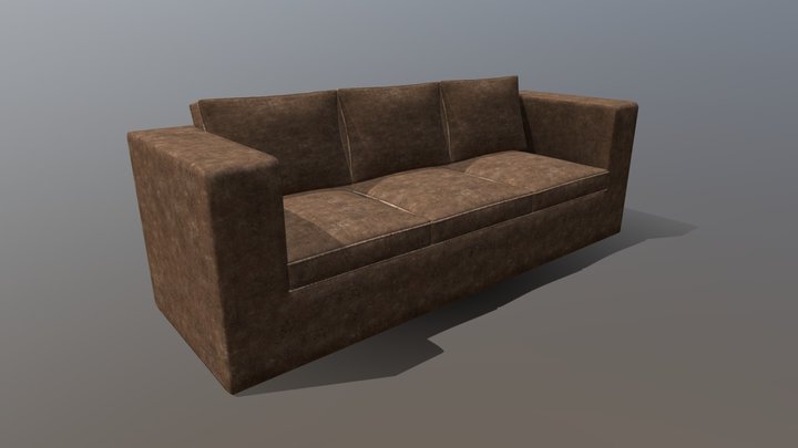 Old weathered sofa 3D Model