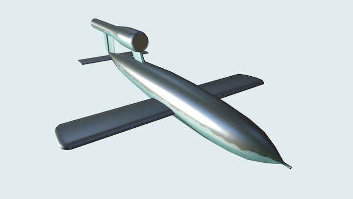 V-1 (Fieseler Fi 103) flying bomb 3D Model