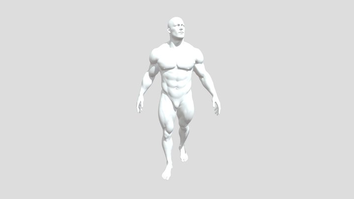 Muscular male posed 3D Model