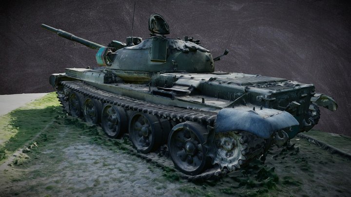 Destroyed russian tank 3D Model