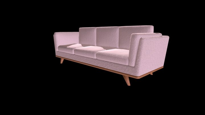 Realistic Couch (AR optimised) 3D Model