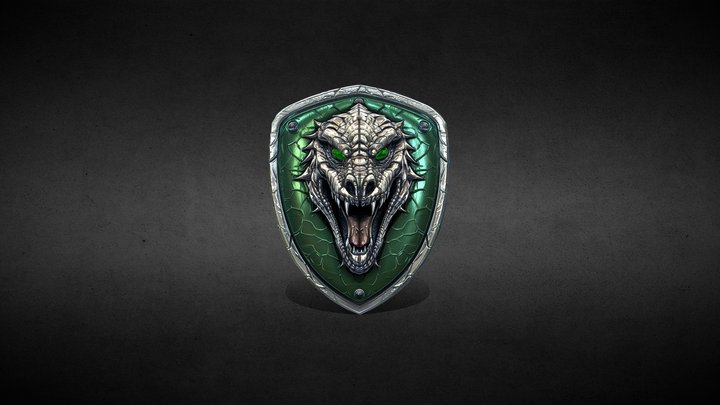 Slytherin coat of arms, shield 3D Model