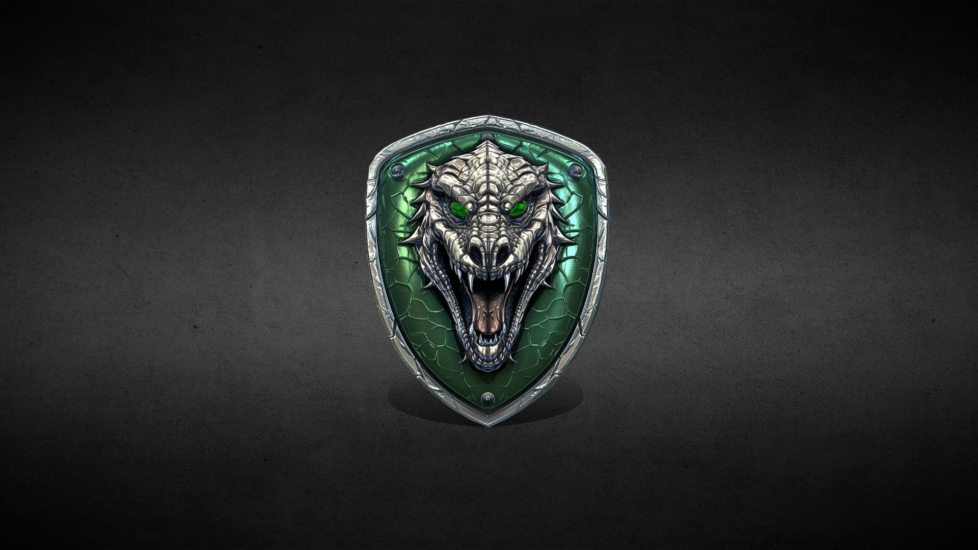 Slytherin coat of arms, shield - Buy Royalty Free 3D model by mkxl