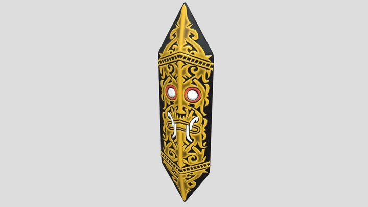 Tameng Dayak (shield) 3D Model