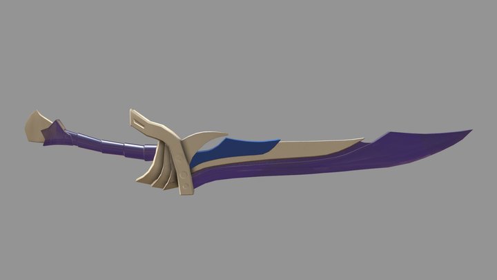 Fantasy Crystal Sword 3D Model