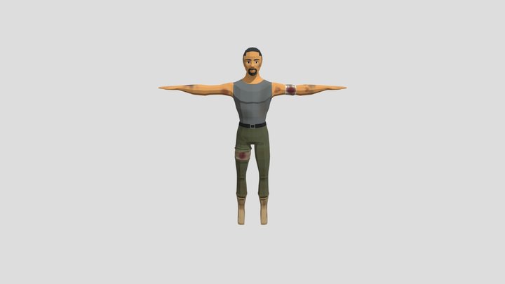 Low Poly Apocalypse Character Model 3D Model