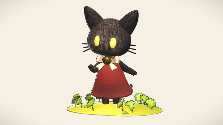 Lucky Black Cat 3D Model