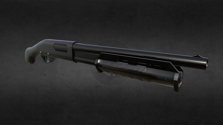 Tac-14 870 Remington Shotgun 3D Model