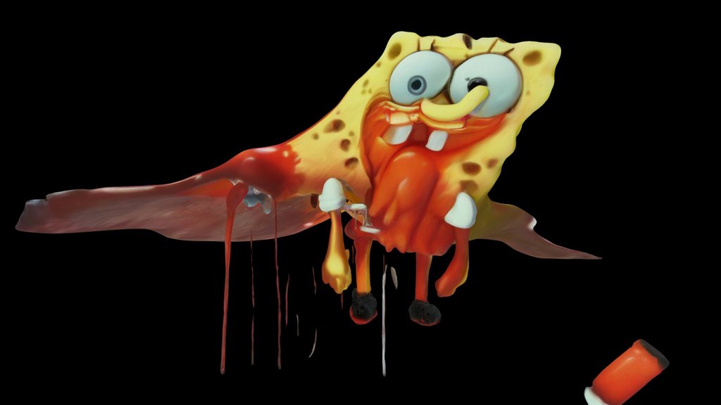Meshy AI - Cursed Mutated SpongeBob