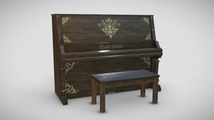 Upright Piano 3D Model