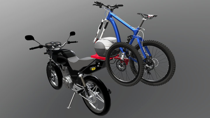Mountain Bike Carrier for Motorcycles 3D Model