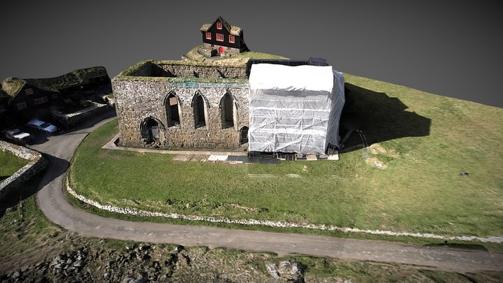 Kirkjan (Church) i (in) Kirkjubø Faroe Islands 3D Model