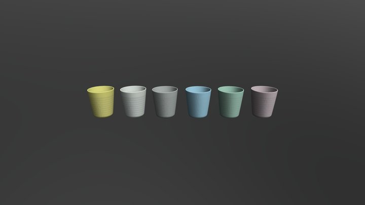 IKEA Tumblers, Mixed colours (Low Poly) – Free 3D Model STL