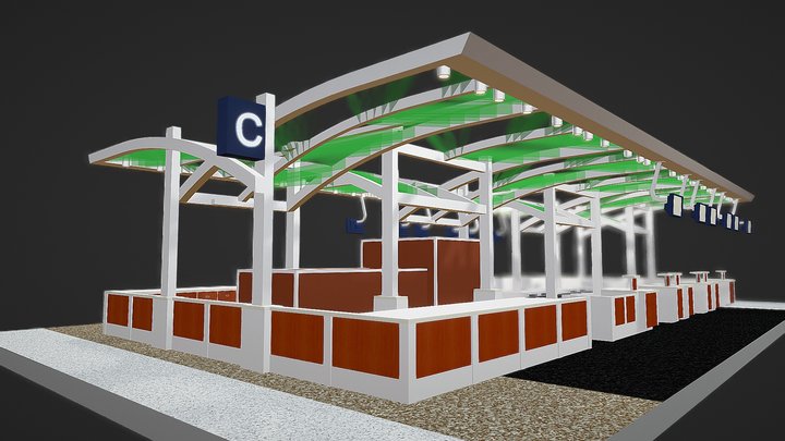 Airport Ticket Counter 3D Model
