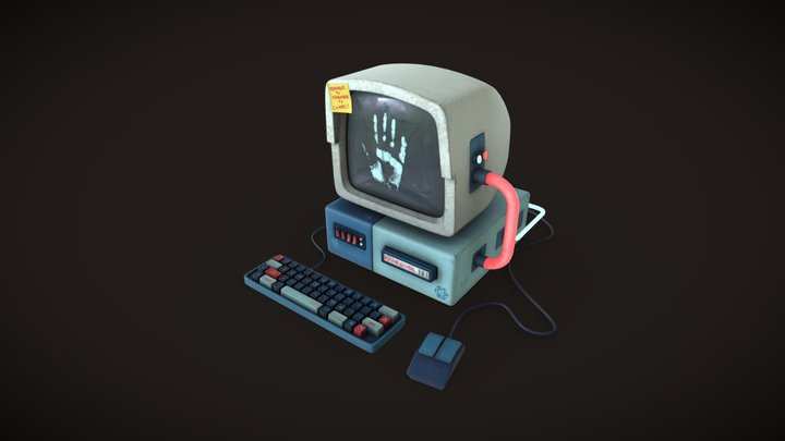 Retrofuturistic Computer 3D Model
