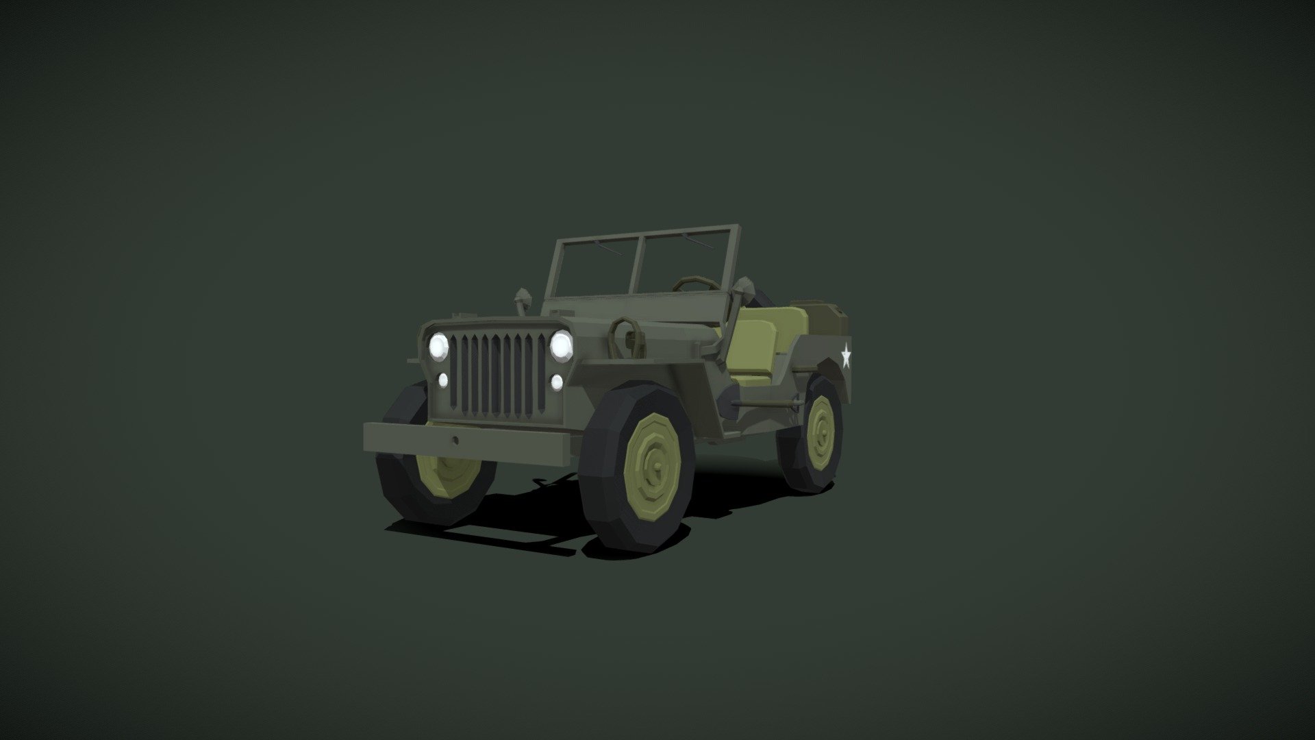 Willys MB Jeep Low Poly