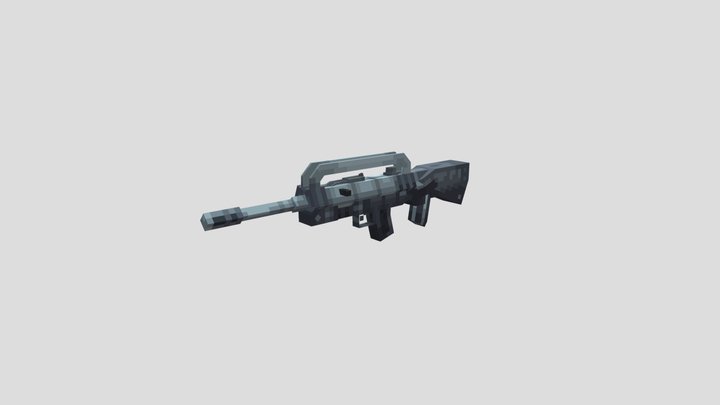 Famas From Cod Zombies In Minecraft 3D Model