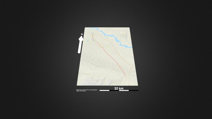 库布齐沙漠_等高地图 – Modello 3D gratuito STL
