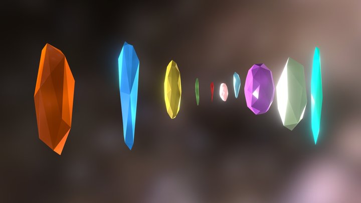Cristals - Low Poly 3D Model