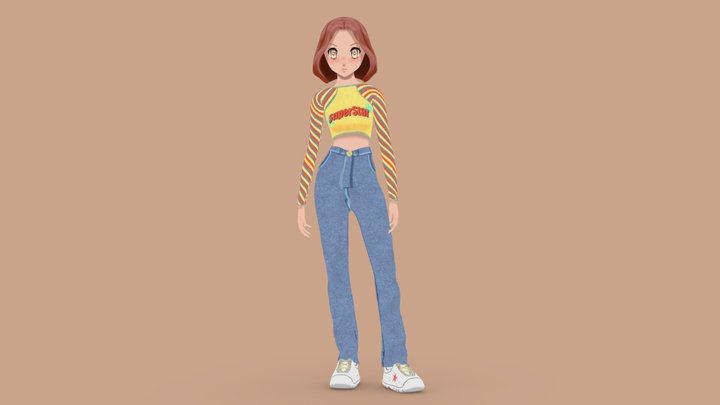 Anime character for a game jam :) 3D Model