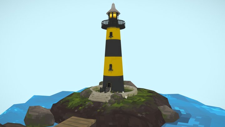Pixel Lighthouse 3D Model