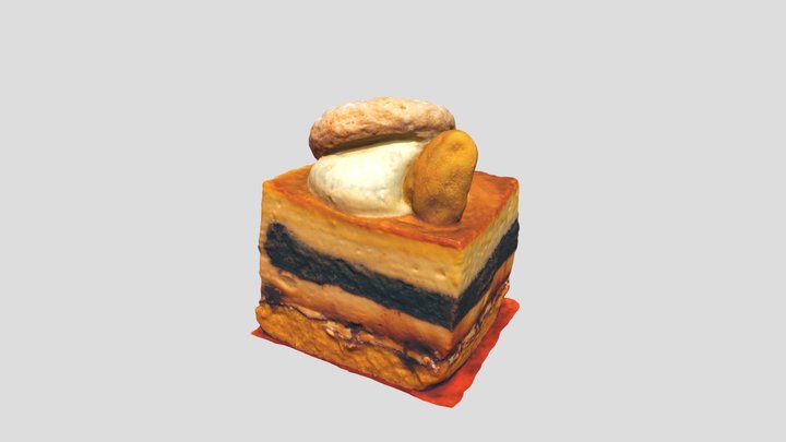 Cake coated in fresh caramel