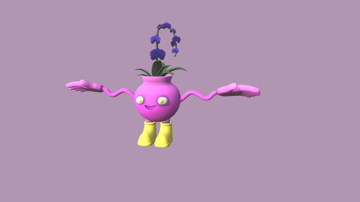 blue orchid plantdude 3D Model