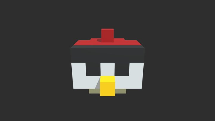 Small Red Angry Bird 3D Model