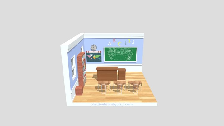 Classroom Scene New Look 3D Model