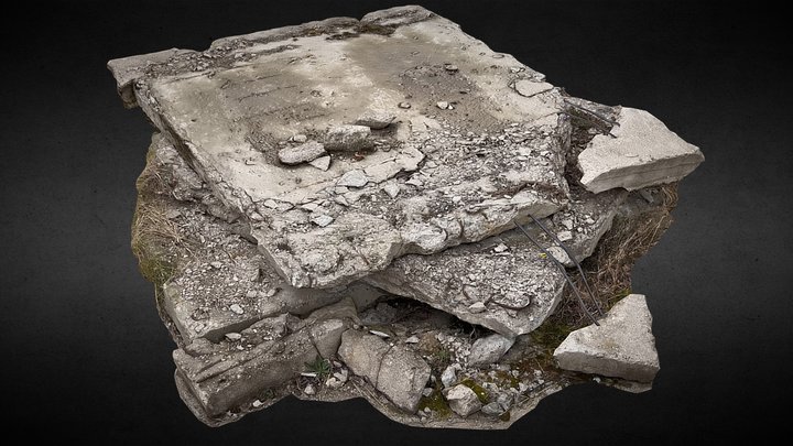 concrete debris slabs ruins photogrammetry 3D Model