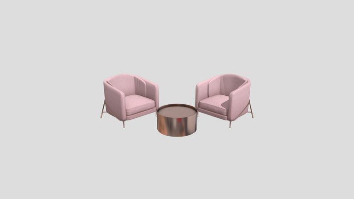 Sofa Pink 3D Model