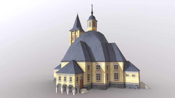 Old Finnish Church 3D Model