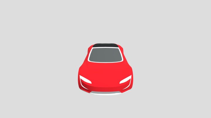 Tesla Roadster - Low poly 3D Model