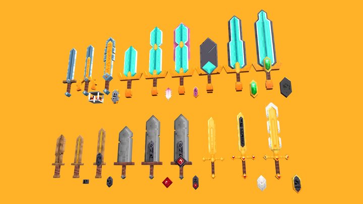 PixelMine | Upgradeable Swords 3D Model