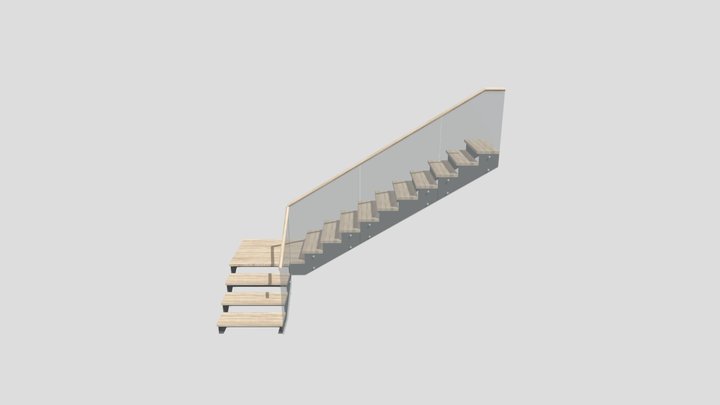 Лестница на металлокаркасе из листа 3D Model