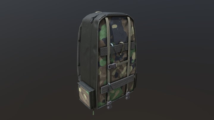 Semi-Rigid Camo Backpack 3D Model