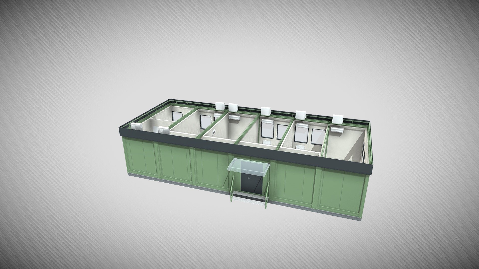 Kontener modułowy 14658mm x 6055mm — Sketchfab embed 3D viewer