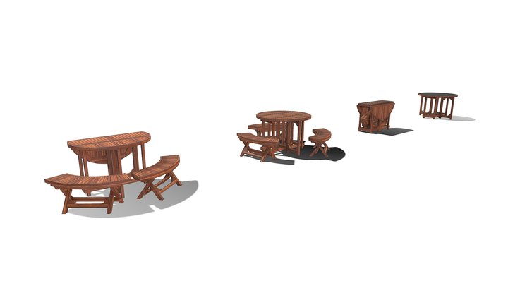 Custom Folding Table 4 ft 3D Model