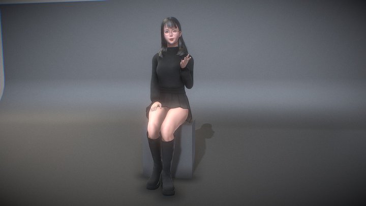 A Girl WITH GLASSESS 3D Model