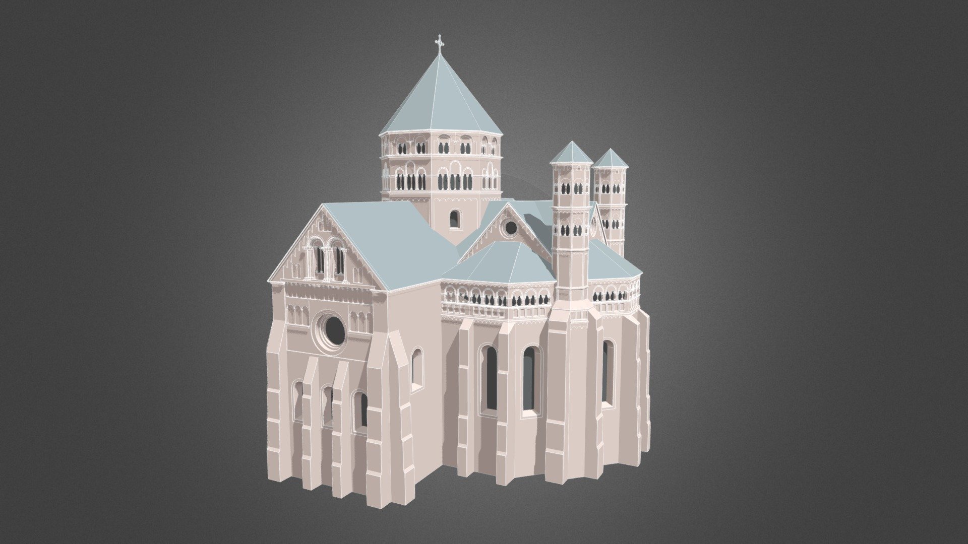 Mainzer Dom, Westbau - 3D model by AI_MAINZ [1339cc7] - Sketchfab