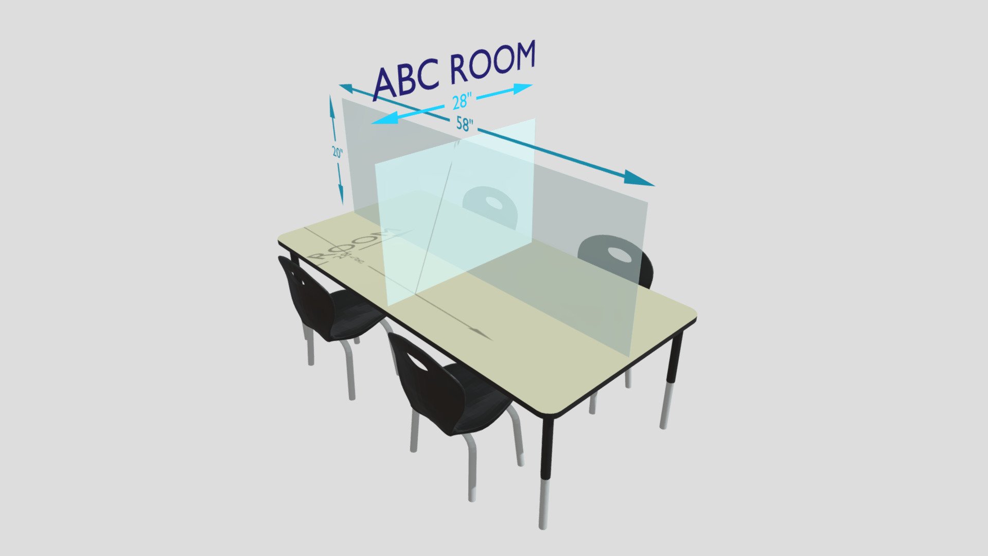 ABC Room Sneeze Guard Dividers 3D model by Can West Legacy Inc. 3D