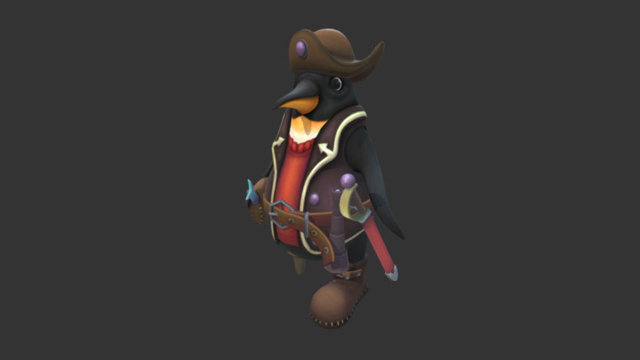 Penguin Pirate 3D Model