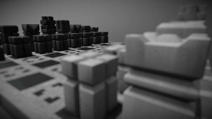 NEOBRUTAL chess set 3D Model