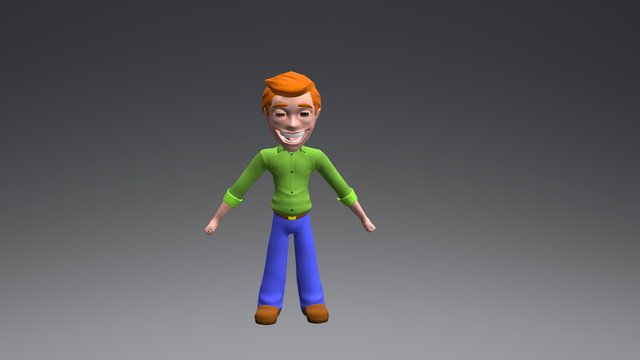 Cartoon Male for mobile 3D Model