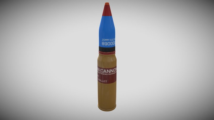 20mm VULCAN CANNON (HEI-AP) 3D Model